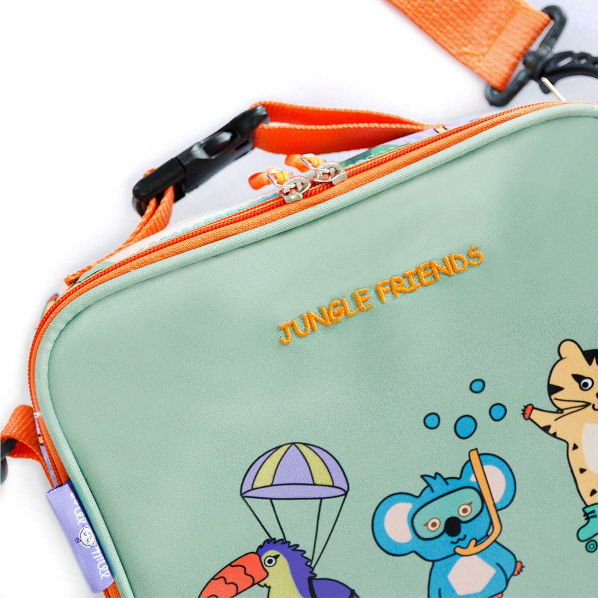 Milk&Moo geïsoleerde kinderschoollunchtas voor meisjes en jongens, Jungle Friends Joy&Bloom