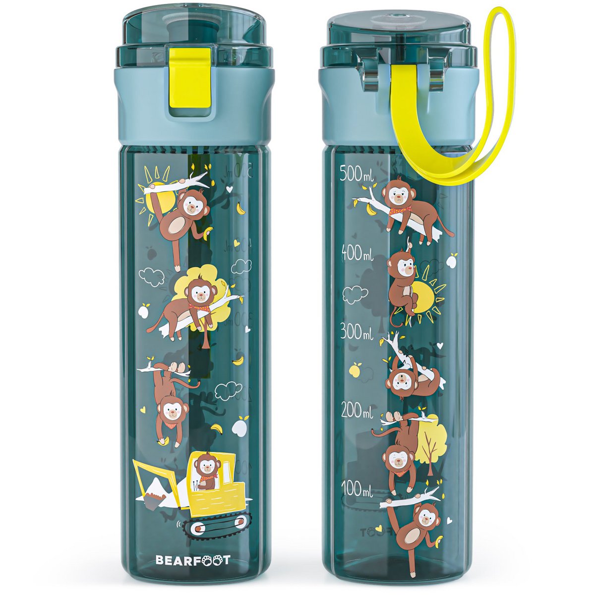 Kinderdrinkfles, 500ml, licht - graafmachine blauw Joy&Bloom
