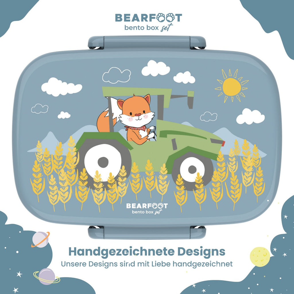Kinderlunchbox met vakken, licht en lekvrij - tractor Joy&Bloom