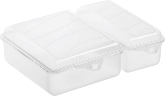 Rotho Twin Lunchbox 1,05+0,55L Transparant Default Title Schoollunch Joy&Bloom