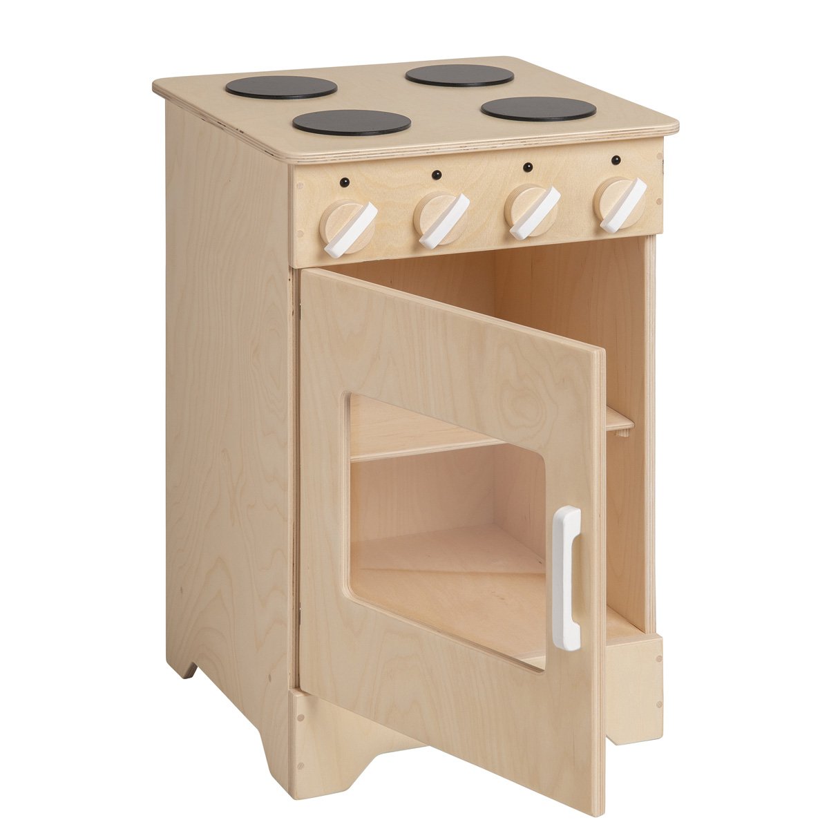 Van Dijk Toys houten speelgoed keuken / keukentje Fornuis - Naturel met wit (Kinderopvang kwaliteit) Joy&Bloom