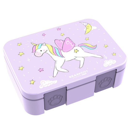 Lunchbox met compartimenten, licht en lek -proof - eenhoorn paars Joy&Bloom