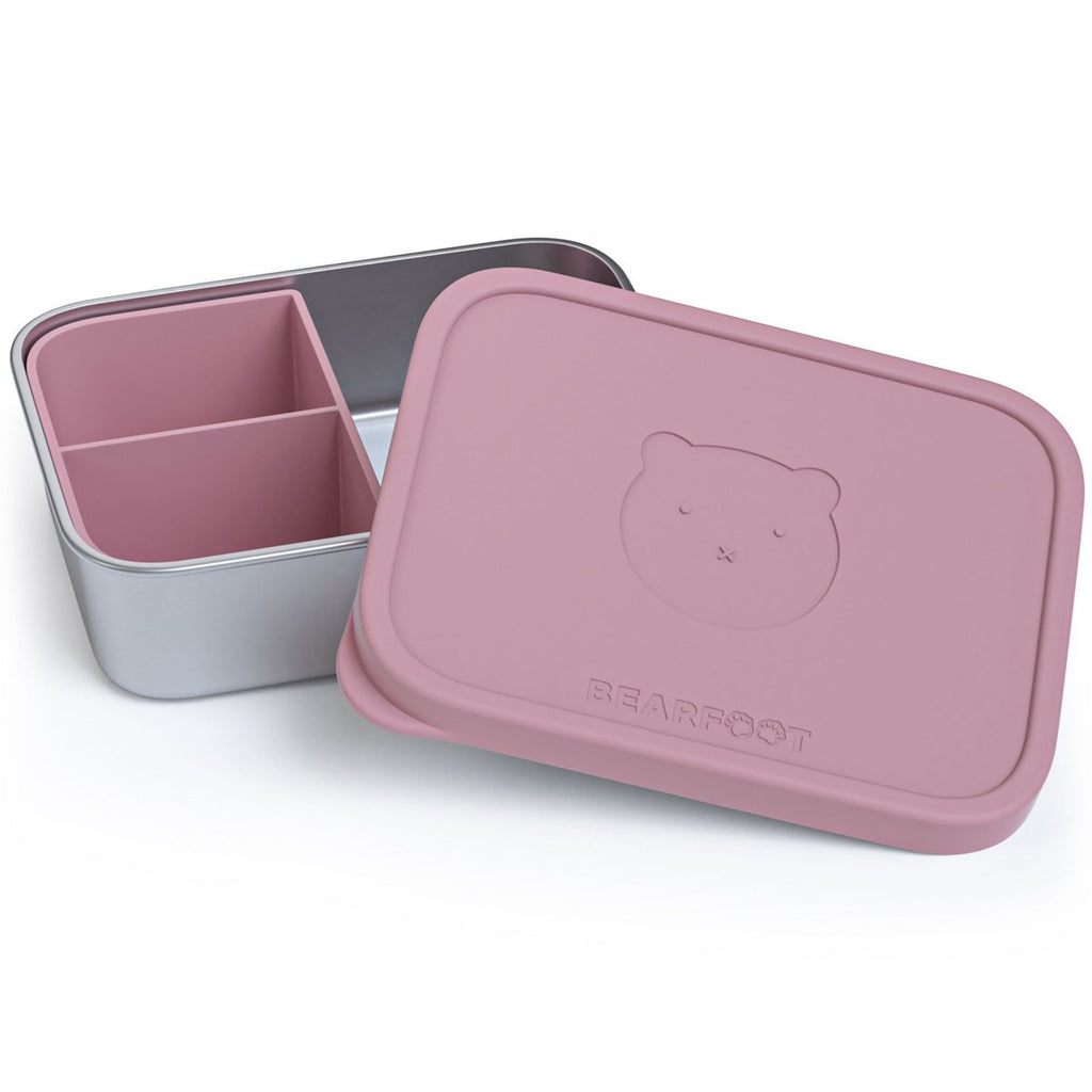 Lunchbox kinder RVS met siliconen inzetstuk - roze Joy&Bloom
