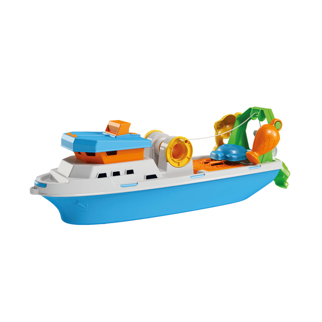 Basic Vissersboot + 3 Vormpjes 40 Cm Default Title Strandsets/Emmersets Joy&Bloom