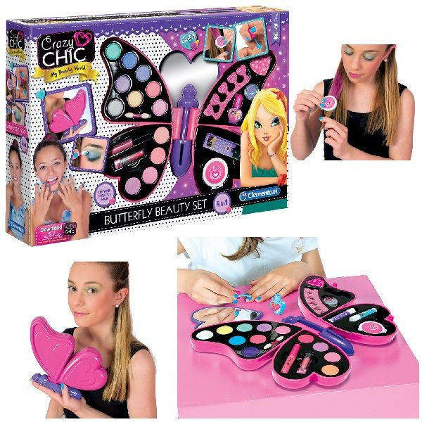 Clementoni Crazy Chic Butterfly Beautyset Make-Up Koffer Default Title Make-up en Haar Joy&Bloom