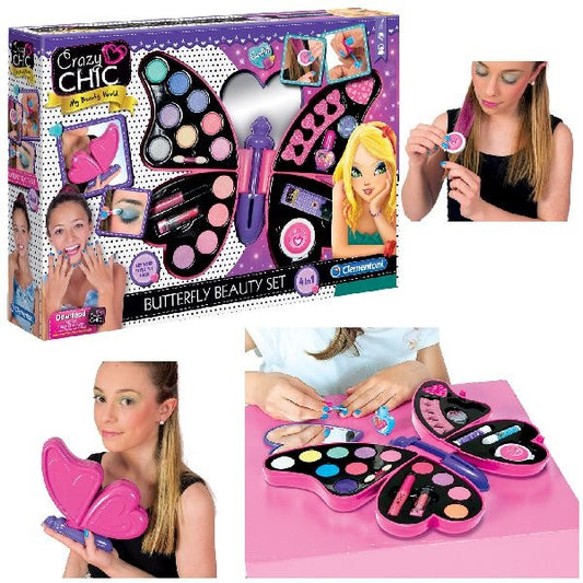 Clementoni Crazy Chic Butterfly Beautyset Make-Up Koffer Default Title Make-up en Haar Joy&Bloom