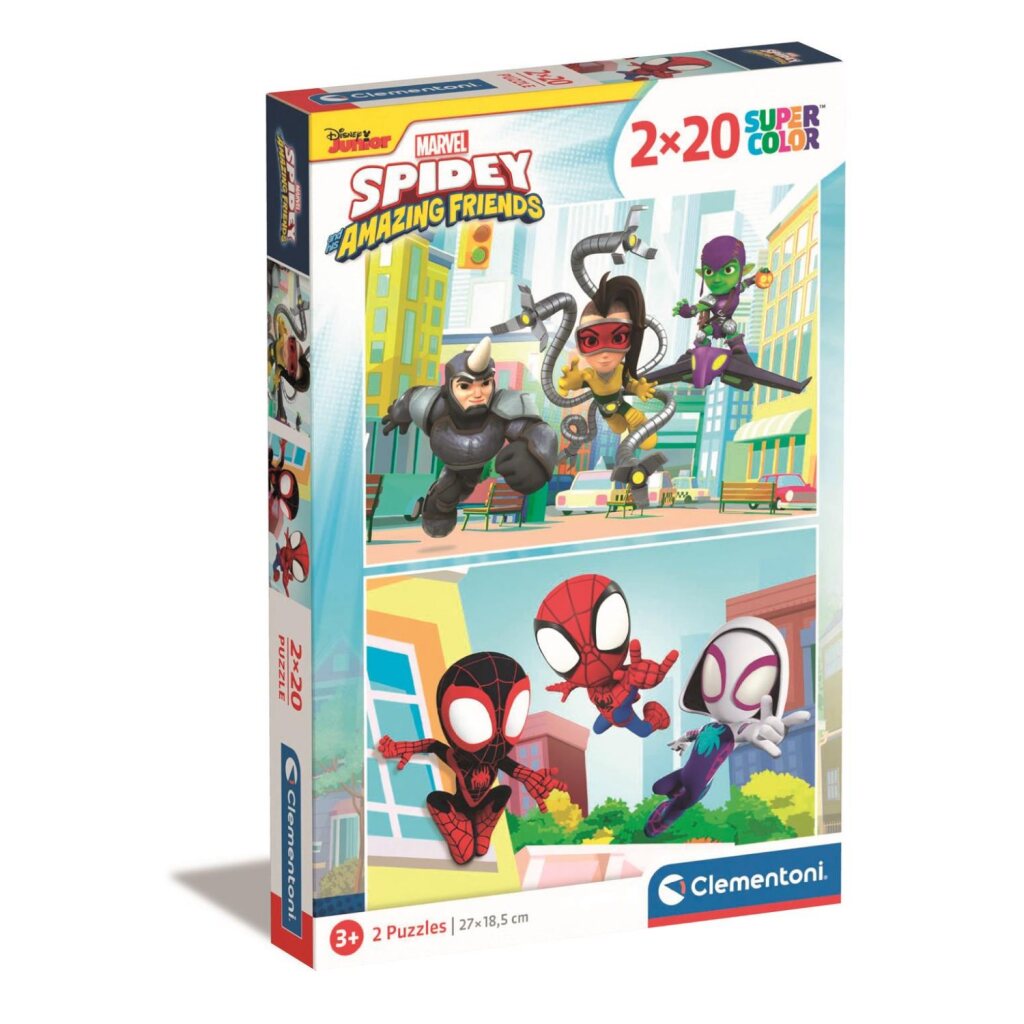 Clementoni Supercolor Puzzel Spidey And His Amazing Friends 2X20 Stukjes Default Title Kinderpuzzels Joy&Bloom