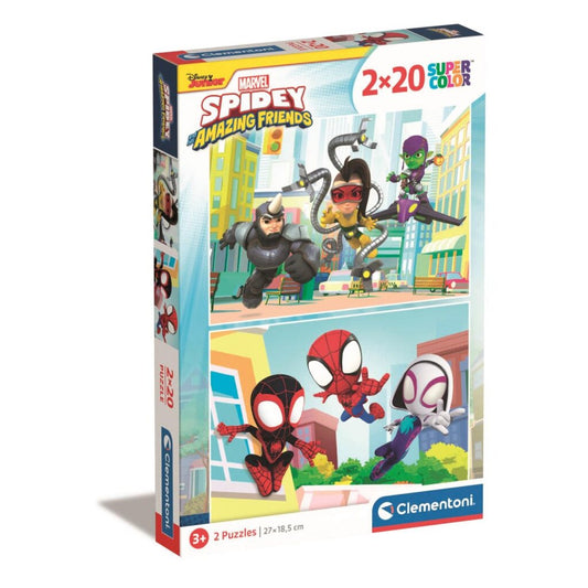 Clementoni Supercolor Puzzel Spidey And His Amazing Friends 2X20 Stukjes Default Title Kinderpuzzels Joy&Bloom