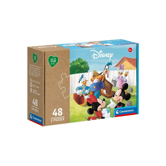 Clementoni Puzzel Disney Mickey Mouse 3X48 Stukjes Default Title Kinderpuzzels Joy&Bloom