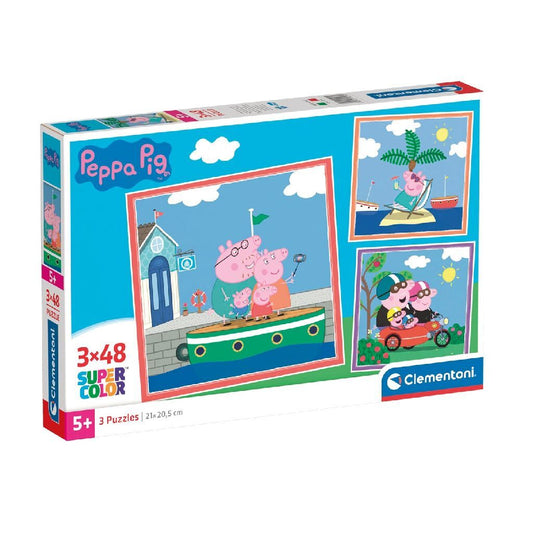 Clementoni 3In1 Puzzel Peppa Pig 3X48 Stukjes Default Title Kinderpuzzels Joy&Bloom