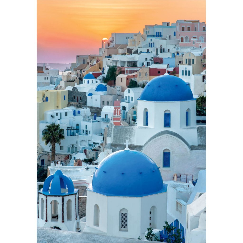 Clementoni High Quality Collection Puzzel + Poster Santorini 1000 Stukjes Steden & Plaatsen Puzzels Joy&Bloom
