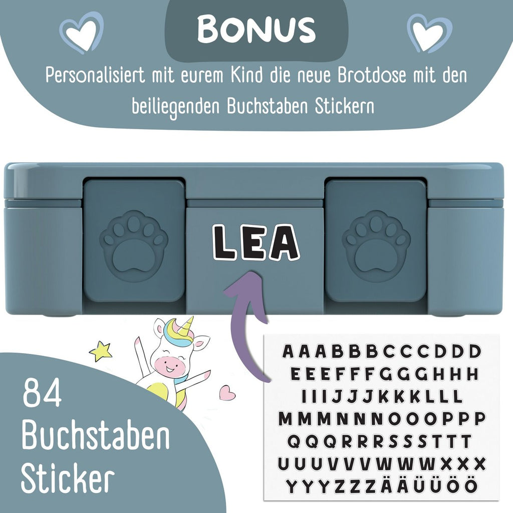 Lunchbox met onderwerpen, licht en lek - proof - dinosaurussen blauw Joy&Bloom