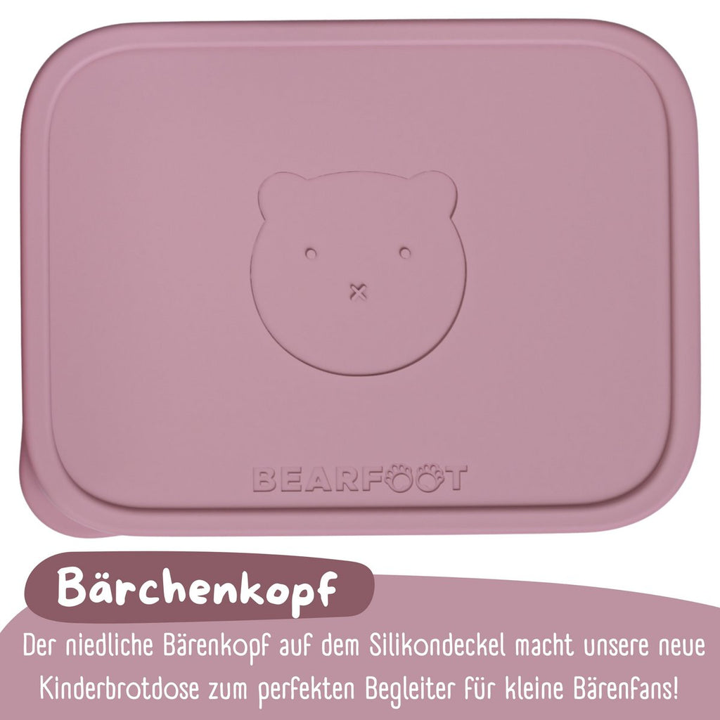 Lunchbox kinder RVS met siliconen inzetstuk - roze Joy&Bloom