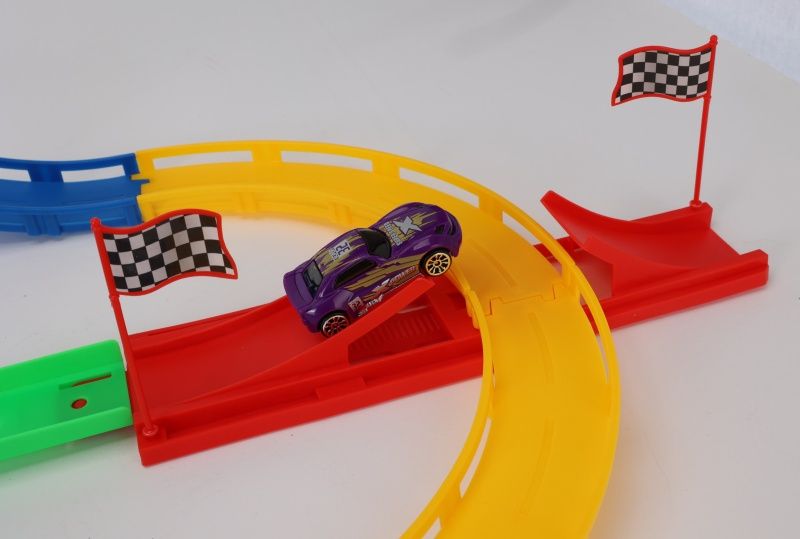 Speelset Autobaan Met Lanceerder En 4 Auto's