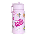 Thermo kinderdrinkfles RVS - sticker paars Joy&Bloom