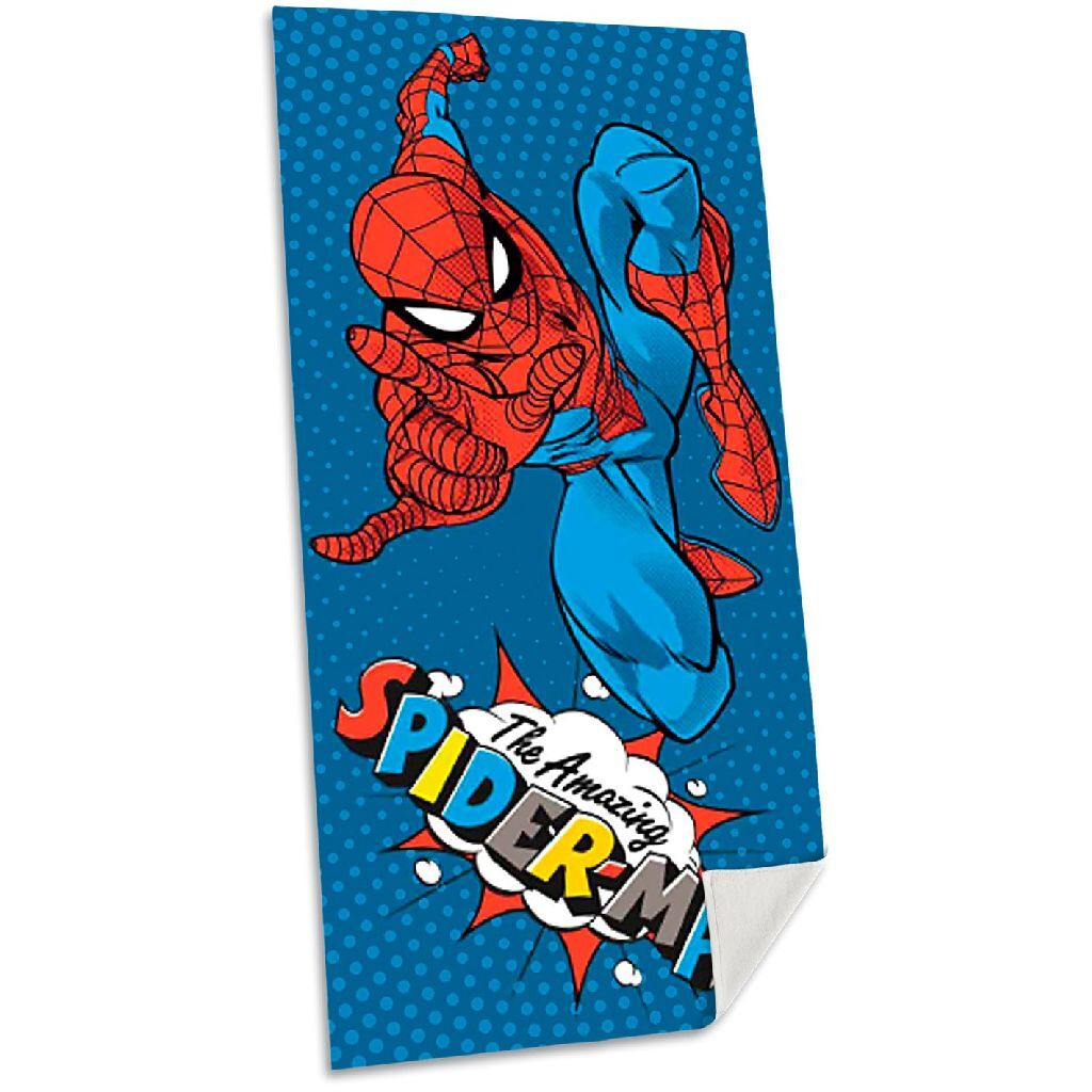 Spiderman Strandlaken 70X140 Cm Blauw/Katoen Default Title Badlakens Joy&Bloom