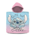 Disney Stitch Badponcho 60X120 Cm Roze/Blauw Default Title Badlakens Joy&Bloom