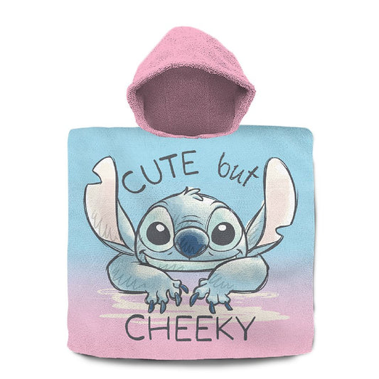 Disney Stitch Badponcho 60X120 Cm Roze/Blauw Default Title Badlakens Joy&Bloom