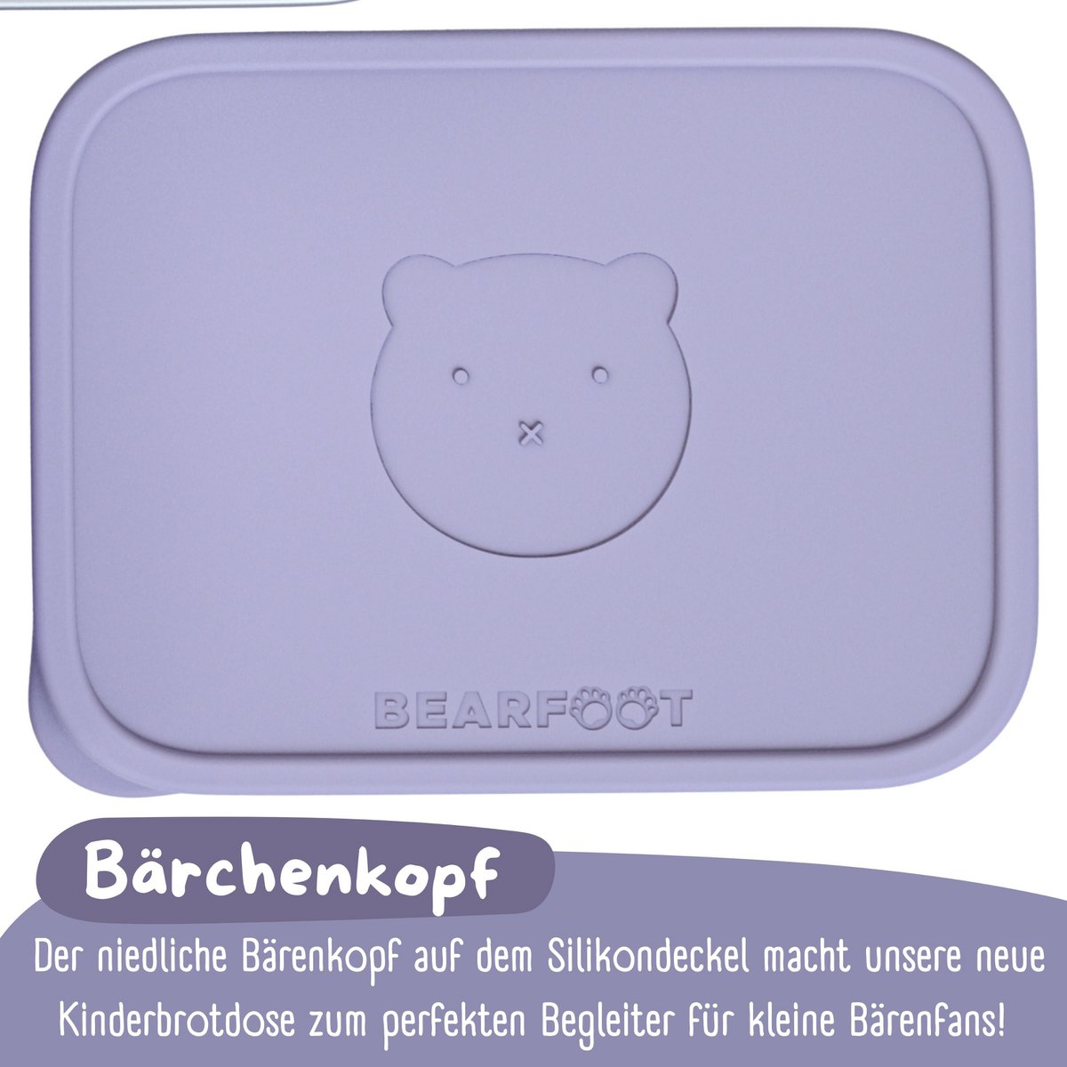 Kinderlunchbox RVS met siliconen inzetstuk - lavendel