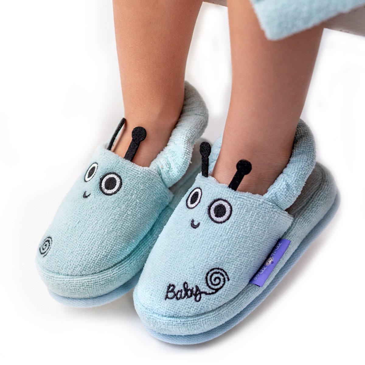 Milk&Moo Sangaloz peuter kinderpantoffels, %100 katoen, voor huis, bad, binnengebruik Joy&Bloom