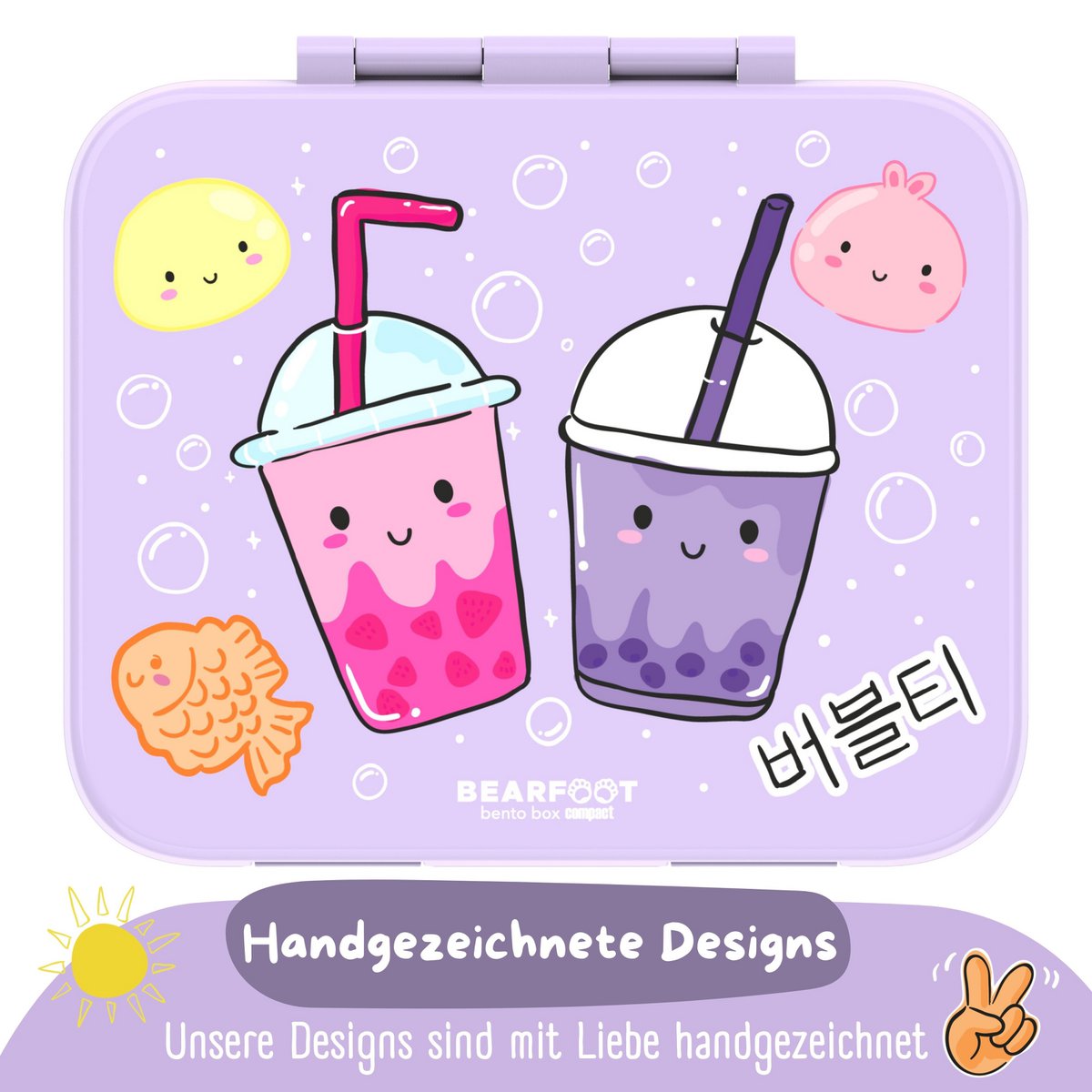 Lunchbox, licht en lekbestendig bubbletea paars
