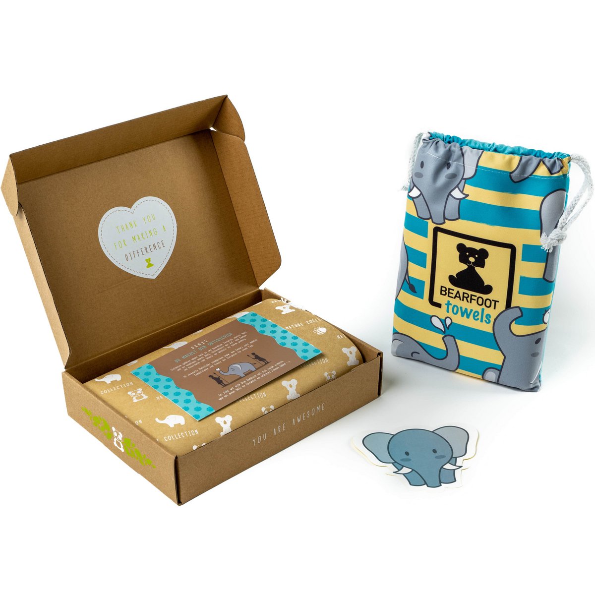 Elephant strandhanddoek - microvezel Joy&Bloom