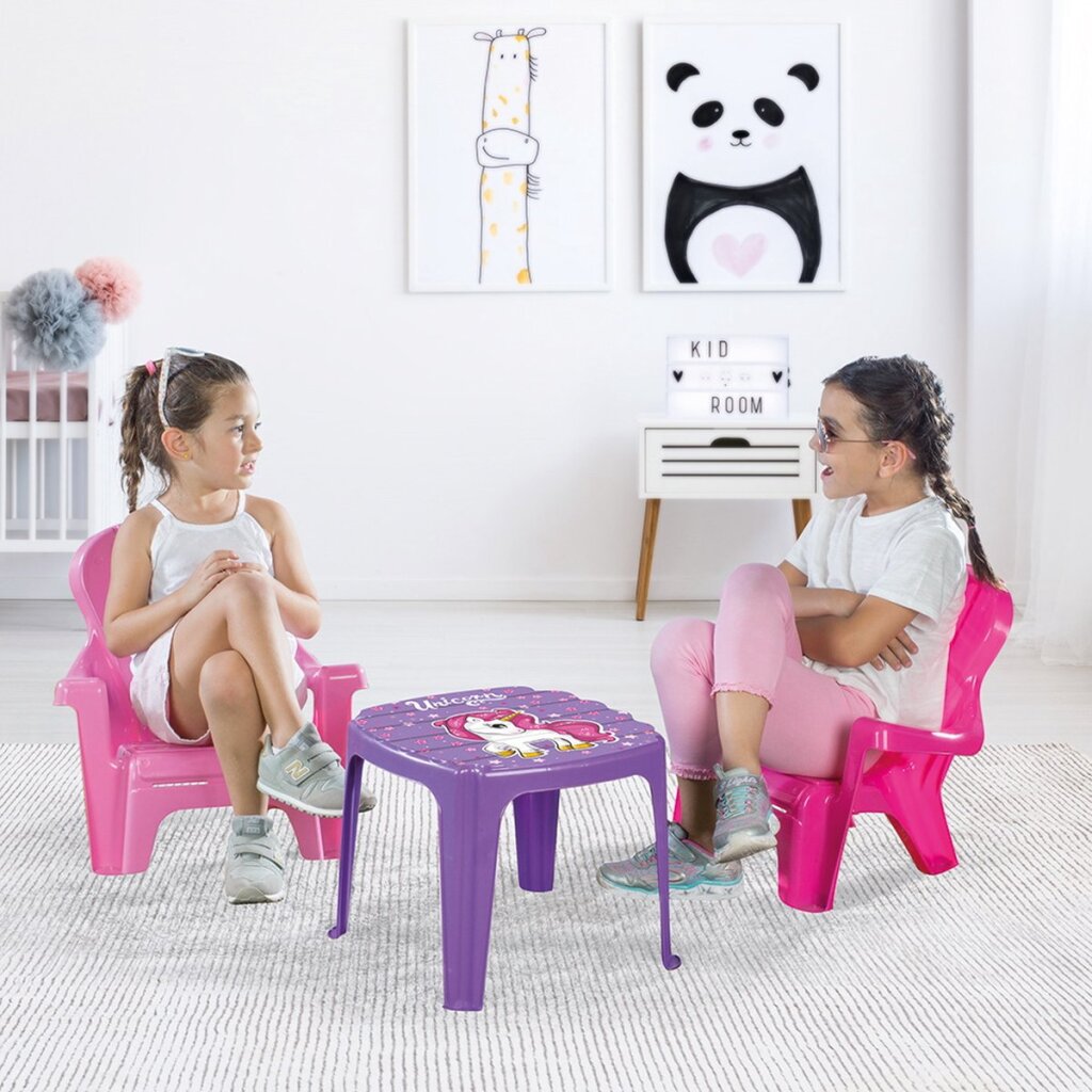 Dolu Unicorn Roze Tafel Met Stoeltjes Tafel en Stoel Sets Joy&Bloom