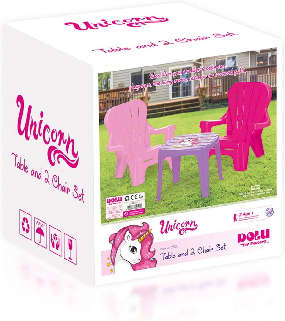 Dolu Unicorn Roze Tafel Met Stoeltjes Tafel en Stoel Sets Joy&Bloom