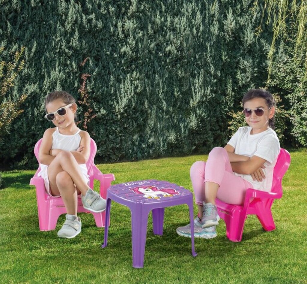 Dolu Unicorn Roze Tafel Met Stoeltjes Tafel en Stoel Sets Joy&Bloom