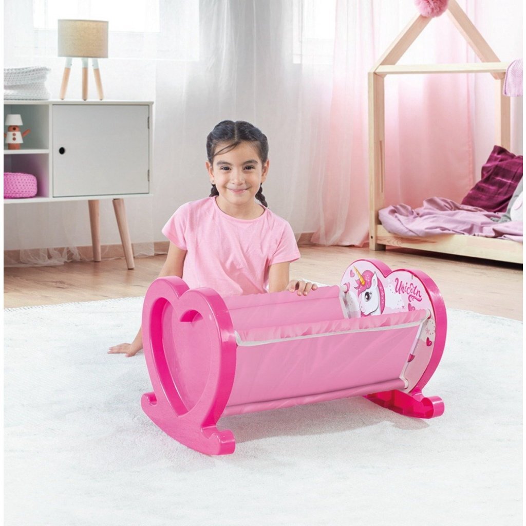 Dolu Eenhoorn Poppenwiegje Roze Poppenhuis Accessoires Joy&Bloom