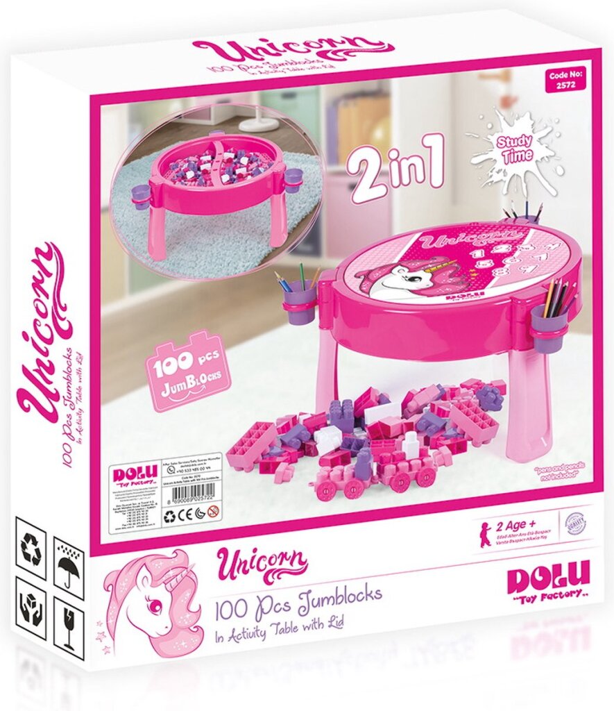 Dolu Unicorn Activiteiten Tafel Inclusief 100 Blokken Activiteitentafels Joy&Bloom