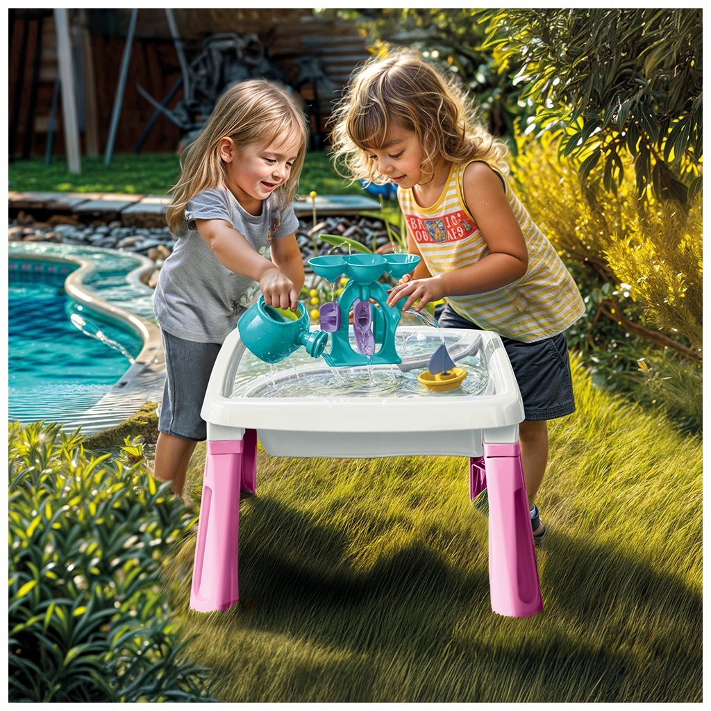 Dolu Zand-Watertafel + Accessoires Roze/Wit Watertafels/Zandtafels Joy&Bloom