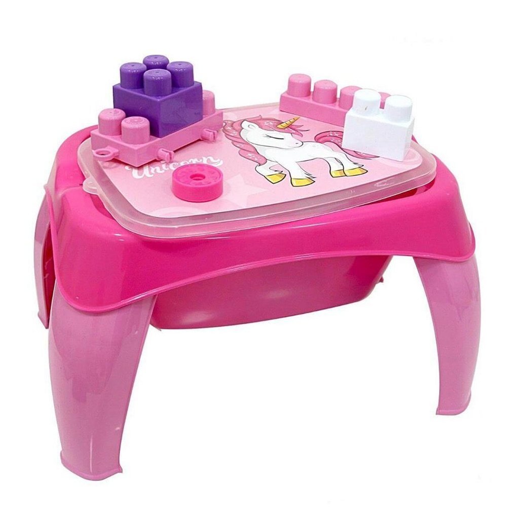 Dolu Eenhoorn Activiteitentafel + 30 Blokken Roze Default Title Activiteitentafels Joy&Bloom