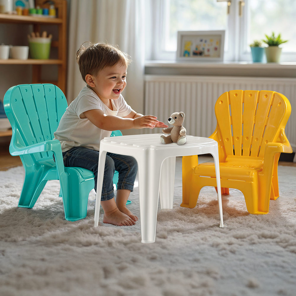 Dolu Tafel Met 2 Stoelen Turquoise/Geel Tafel en Stoel Sets Joy&Bloom