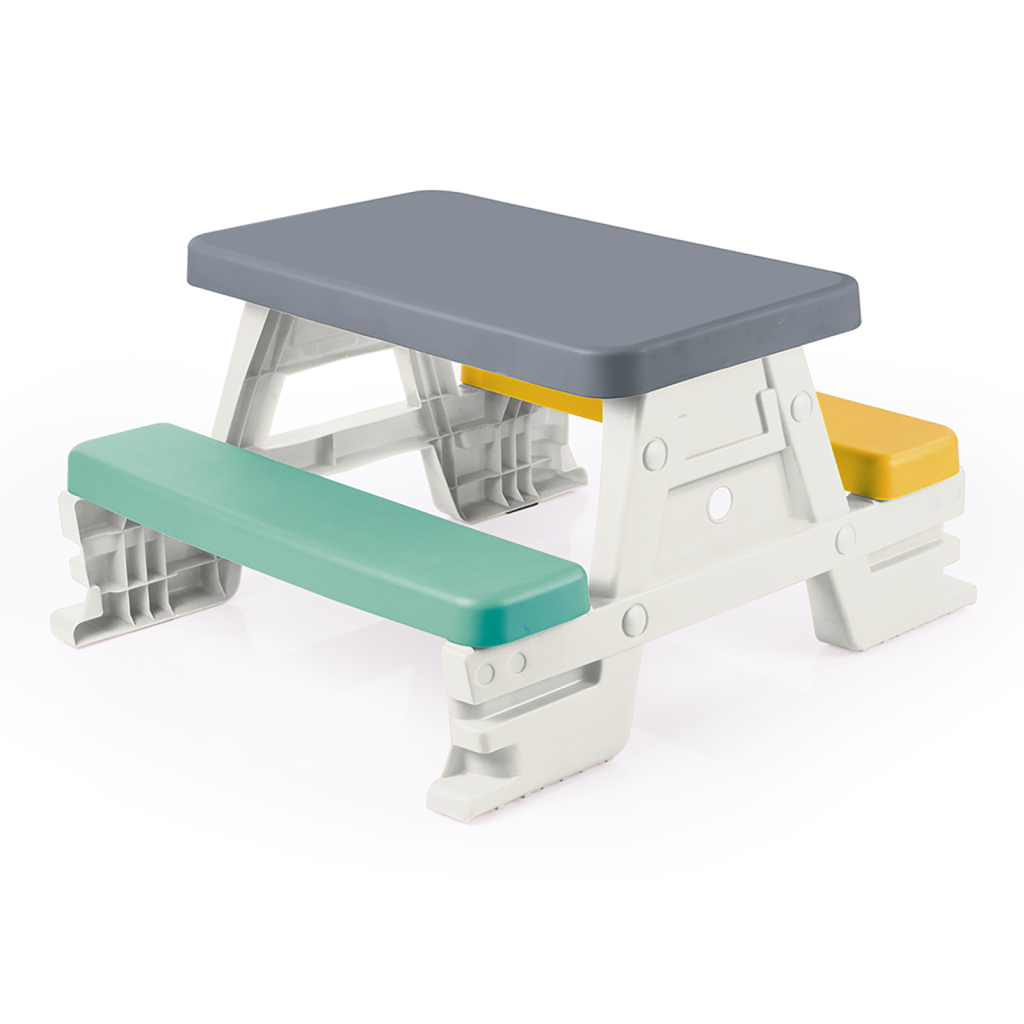 Dolu 2618 Picknicktafel Voor 4 Kinderen Binnen/Buiten Grijs/Geel/Blauw/Wit Default Title Picknicktafels Joy&Bloom