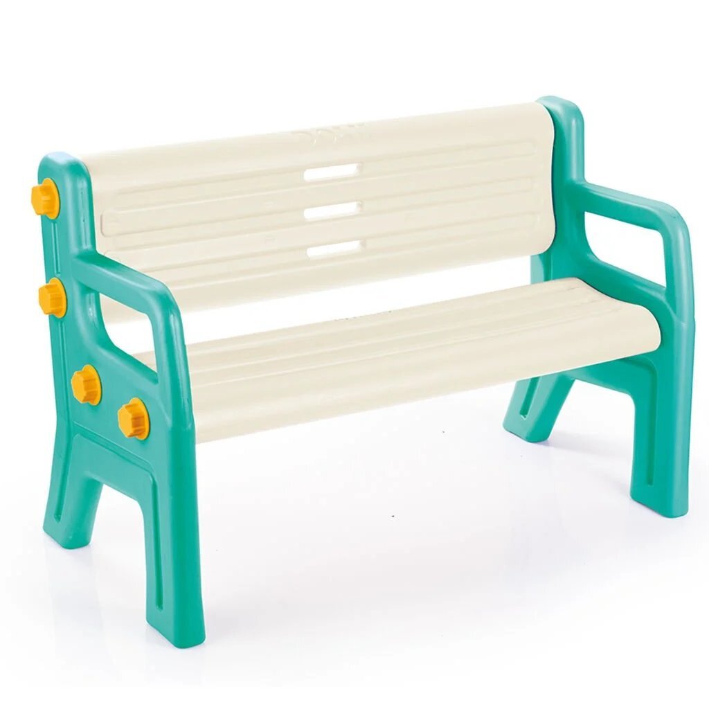 Dolu Bank 109.5X50X67 Cm Groen/Wit/Geel Default Title Picknicktafels Joy&Bloom