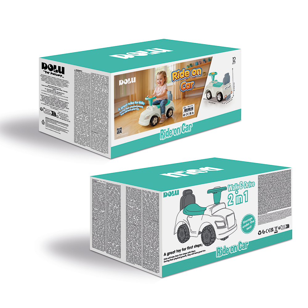 Dolu Step Car 2In1 Loopauto &Amp; Loopwagen Wit/Blauw Loopauto's Joy&Bloom
