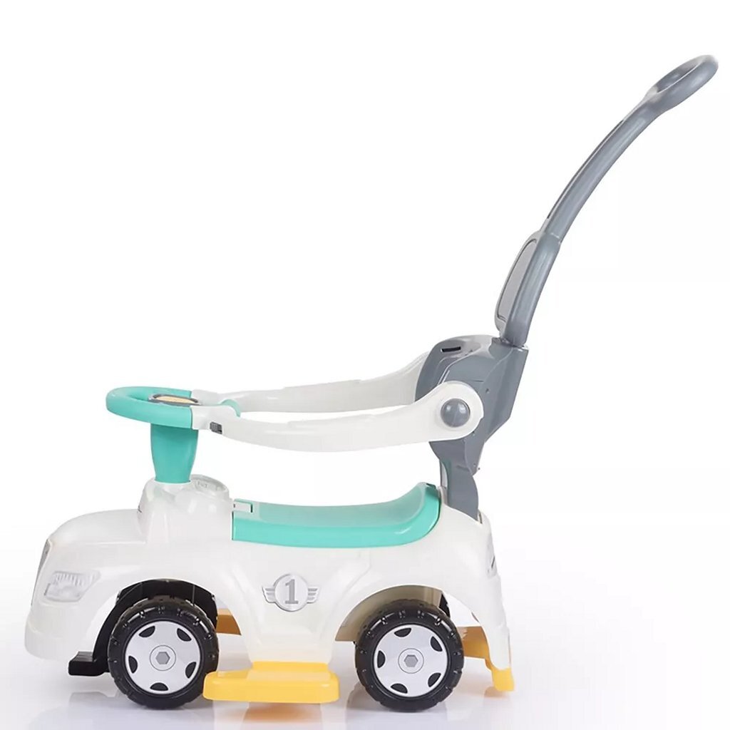 Dolu 3In1 Loopauto Met Handgreep + Toeter Wit/Blauw/Grijs/Geel Loopauto's Joy&Bloom