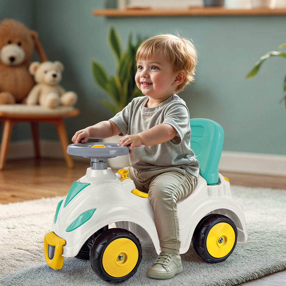 Dolu Smile Car Loopauto Geel/Blauw Loopauto's Joy&Bloom