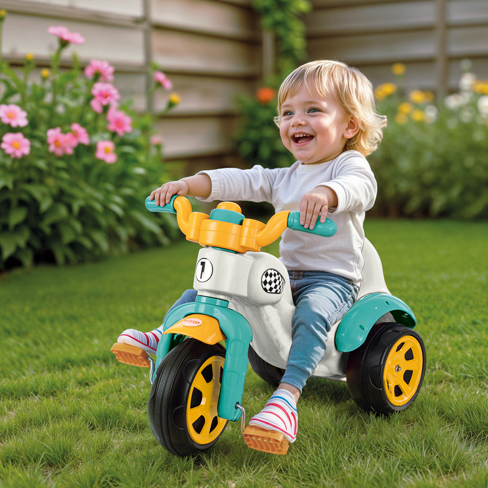 Dolu Super-Bike Driewieler Wit/Blauw/Geel Driewielers Joy&Bloom