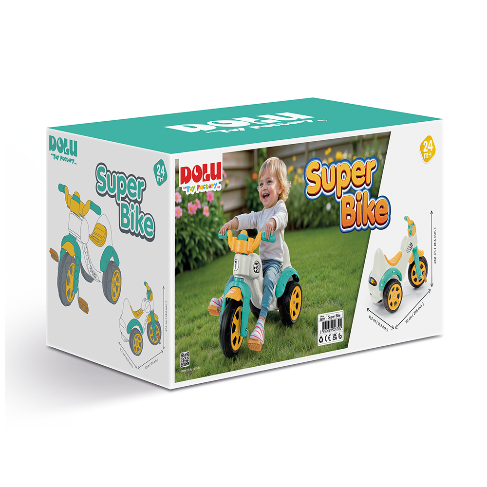 Dolu Super-Bike Driewieler Wit/Blauw/Geel Driewielers Joy&Bloom