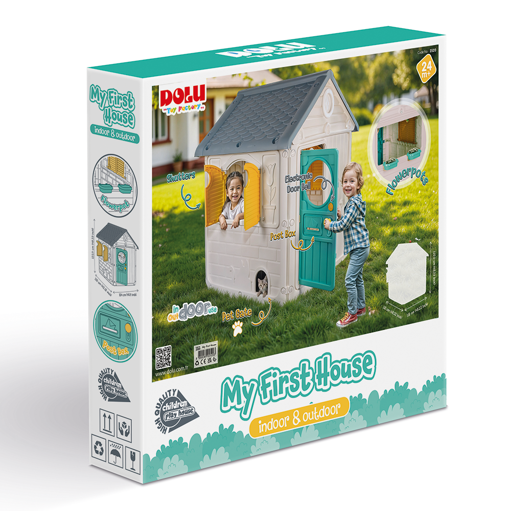 Dolu Speelhuis Wit/Grijs/Blauw 122.5X110X104Cm Speelhuizen Joy&Bloom