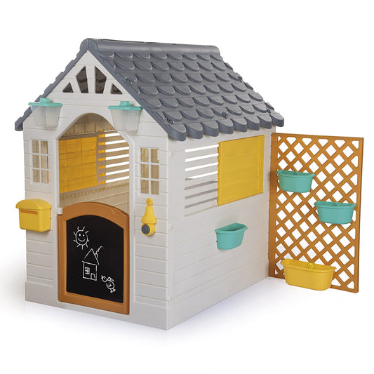 Dolu Tuin Speelhuis Met Accessoires Wit/Grijs 140X127X107.5Cm Default Title Speelhuizen Joy&Bloom