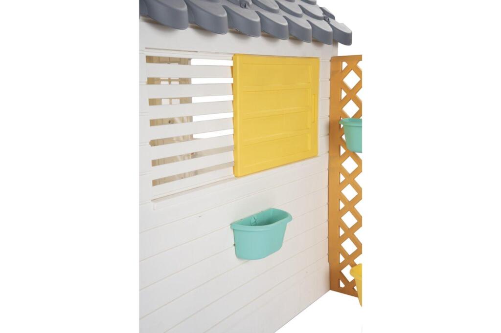 Dolu Tuin Speelhuis Met Accessoires Wit/Grijs 140X127X107.5Cm Speelhuizen Joy&Bloom