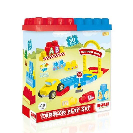 Dolu Blokken Speelset Rijbaan 30-Delig Default Title Bouwen Joy&Bloom