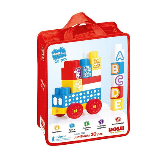 Dolu Blokkentrein Met 20 Blokken Default Title Bouwen Joy&Bloom