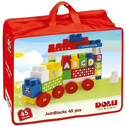 Dolu Blokkentrein Met 45 Blokken Default Title Bouwen Joy&Bloom
