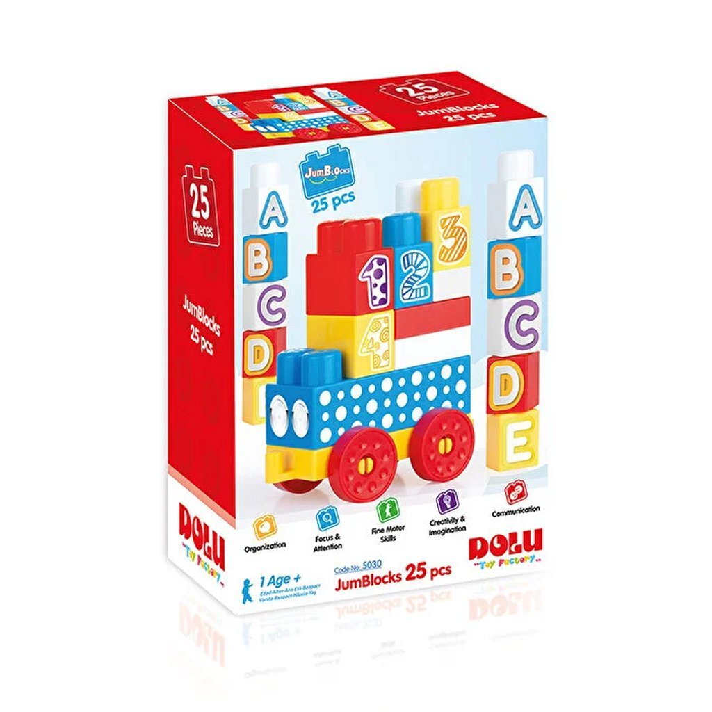 Dolu Blokkentrein Met 25 Blokken Default Title Bouwen Joy&Bloom