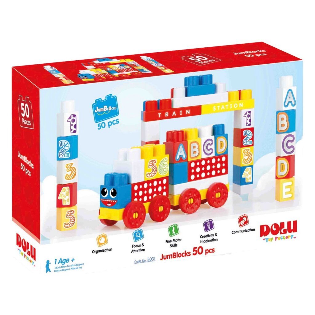 Dolu Blokkentrein Met 50 Blokken Default Title Bouwen Joy&Bloom