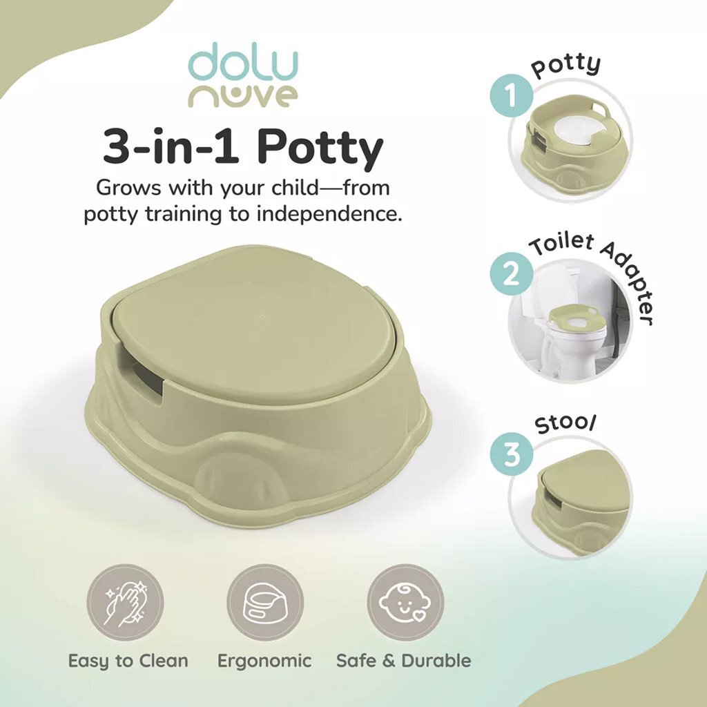 Dolu 3In1 Plaspotje Pastelgroen Toiletpotjes Joy&Bloom